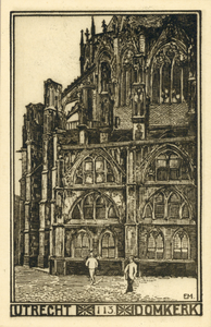 3079 Gezicht op een gedeelte van het koor van de Domkerk te Utrecht uit het noorden.00-00-1920-00-00-1930